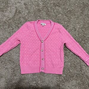 Nanette Lepore Pink Cable Knit Cardigan A-104